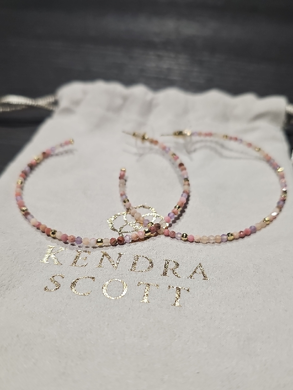 Kendra Scott Pink Multicolor Beaded Hoop Earrings